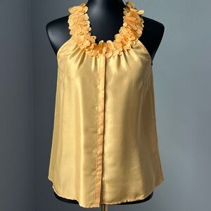 J. Crew petal collar silk button down cami top - Amber yellow - 0
